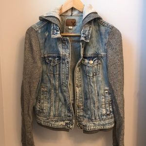 American Eagle Denim Jacket/Sweatshirt Hoodie